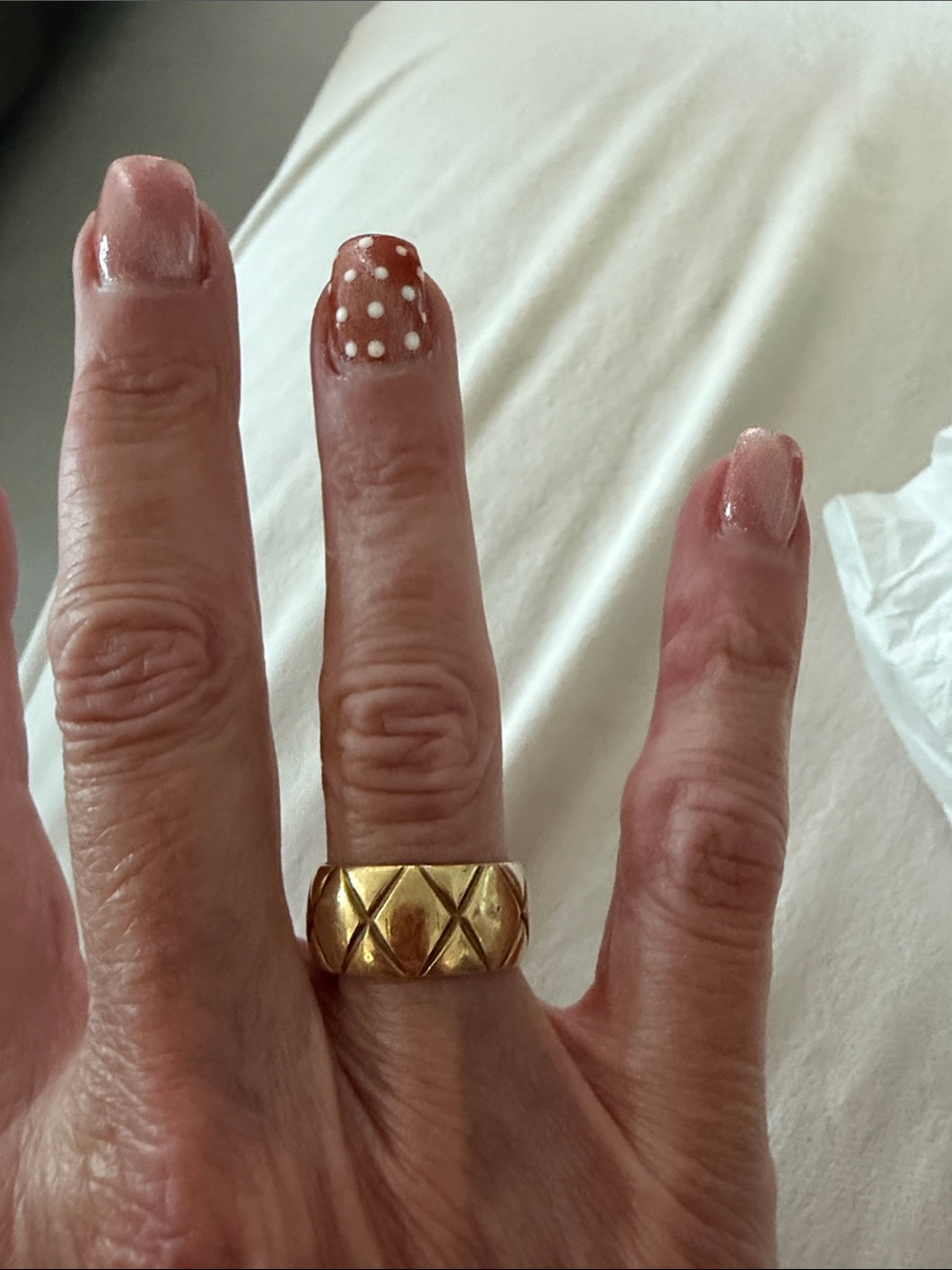 Custom Designed 14k Gold Quilted Band Ring - to Match a Lost Coco Chanel Crush